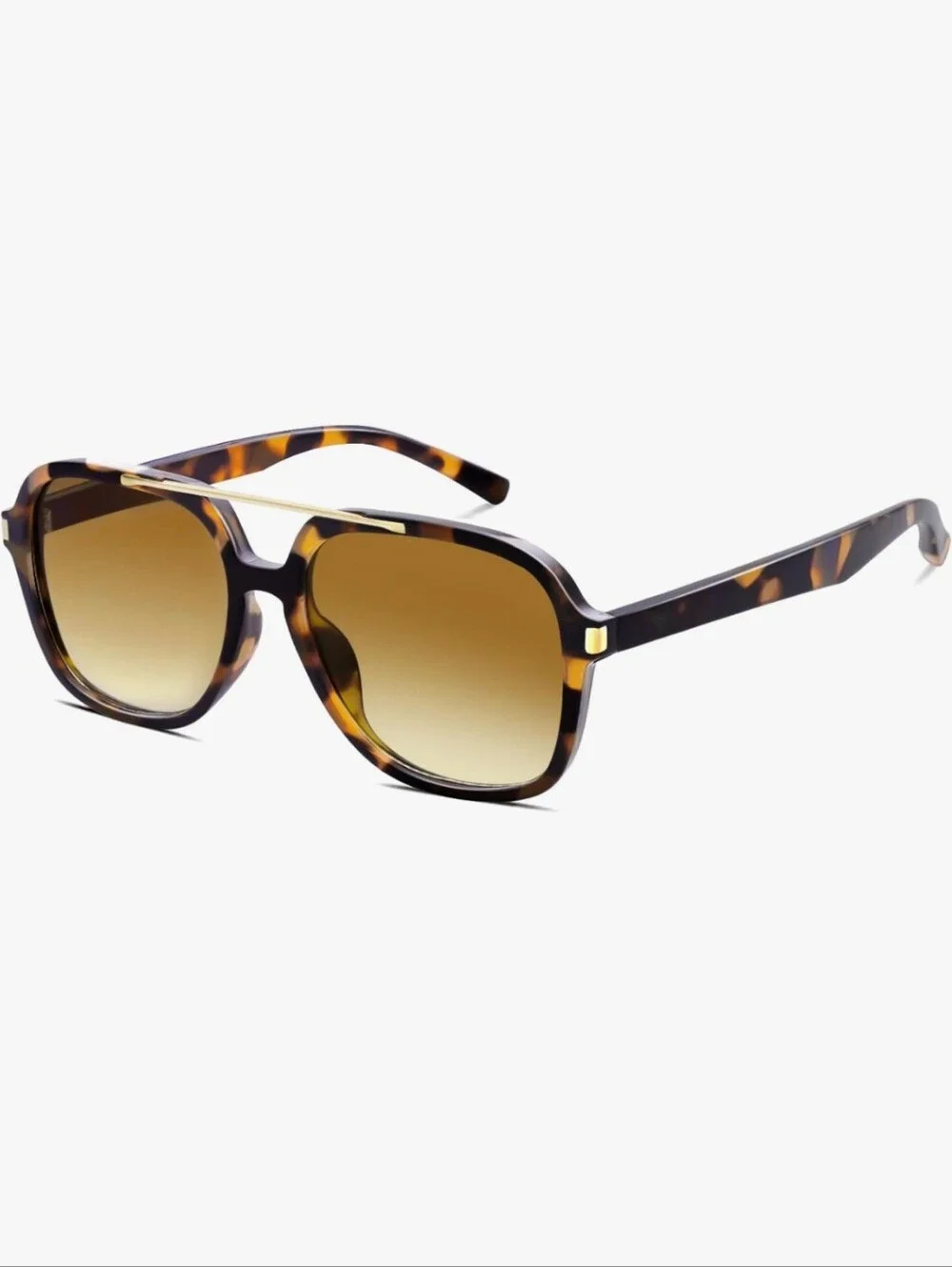 Tortoiseshell Oversized Square Sunglasses with Brown Gradient Lenses